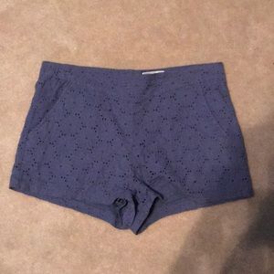 Blue Eyelet Shorts